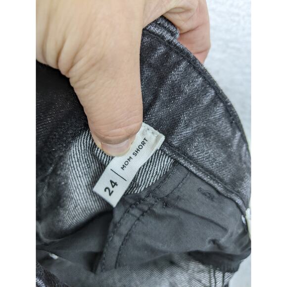 Pacsun High Waist Faded Black Jean Shorts Size 24" Cotton Blend Casual Grunge - Picture 12 of 13